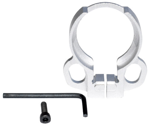 Aluminum Receiver End Plate with Dual Sling Clip Type Adapters for .223/5.56/.308 Buffer Tubes, Silver