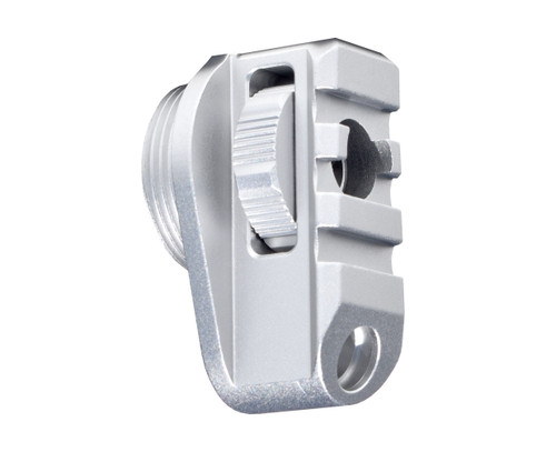 Aluminum Bufferless Stock Adapter Picatinny Rail End Cap and QR Hole, Silver [PSAP02-S]