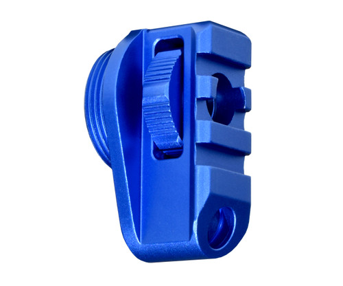 Aluminum Bufferless Stock Adapter Picatinny Rail End Cap and QR Hole, Dark Blue [PSAP02-DBL]