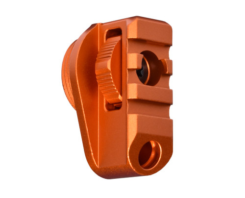 Aluminum Bufferless Stock Adapter Picatinny Rail End Cap and QR Hole, Orange