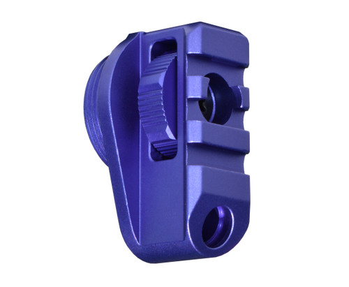 Aluminum Bufferless Stock Adapter Picatinny Rail End Cap and QR Hole, Purple [PSAP02-PUR]