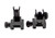 AR Flip-up Backup Sights SET w/ High Profile Front, Aluminum, Black (MFLFS01+MFLRS01)