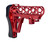 Presma Skeletonized 223/5.56/308 Buttstock for 6 Position Mil-Spec Tube, Red Anodized Aluminum. With Pad [AAST25-R]
