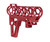 Presma Skeletonized 223/5.56/308 Stock for Mil-Spec Tube, CA Legal Fixed Stock, 6 Position, Red Anodized Aluminum