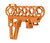 Presma Skeletonized 223/5.56/308 Stock for Mil-Spec Tube, CA Legal Fixed Stock, 6 Position, Orange Anodized Aluminum