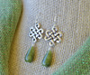 Connemara Marble Rainy Irish Day Eternity Knot Silver Earrings