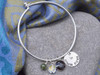 Allana Sterling Silver Charm Hook Bangle Bracelet with Celtic Charms 