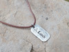 Laoch (Warrior in Gaelic) Dog Tag Pendant on Leather Cord 