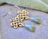Connemara Marble Rainy Irish Day Eternity Knot Gold Earrings