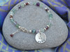 Fluorite and Garnet Gemstone Charm Friendship Bracelet