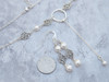 European Crystal Pearl Lariat Necklace