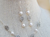 European Crystal Pearl Lariat Necklace