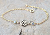 Irish Countryside Simple Celtic Knot Golden Bracelet with Cubic Zirconia