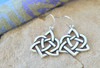 Sister Knot Eternal Heart Solid Sterling Silver Earrings