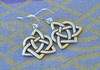 Sister Knot Eternal Heart Solid Sterling Silver Earrings