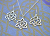Sister Knot Eternal Heart Solid Sterling Silver Earrings