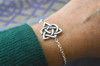 Sister Knot Eternal Heart Solid Sterling Silver Bracelet