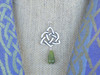 Sister Knot Eternal Heart Solid Sterling Silver Necklace with Teardrop Connemara Marble Sister Knot Eternal Heart Solid Sterling Silver Necklace with Teardrop Connemara Marble