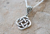 Sterling Silver Hand Hammered Eternal Celtic Knot Necklace with Celtic Bail