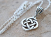 Sterling Silver Hand Hammered Eternal Celtic Knot Necklace with Celtic Bail