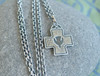 Rustic Book of Kells Descending Dove Sterling Silver Cross Necklace