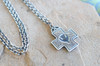Rustic Book of Kells Descending Dove Sterling Silver Cross Necklace