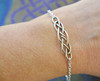Ring of Kerry Celtic Braid Sterling Silver Bracelet with Connemara Marble