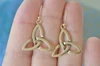 Classic Trinity Knot Yellow Bronze Earrings