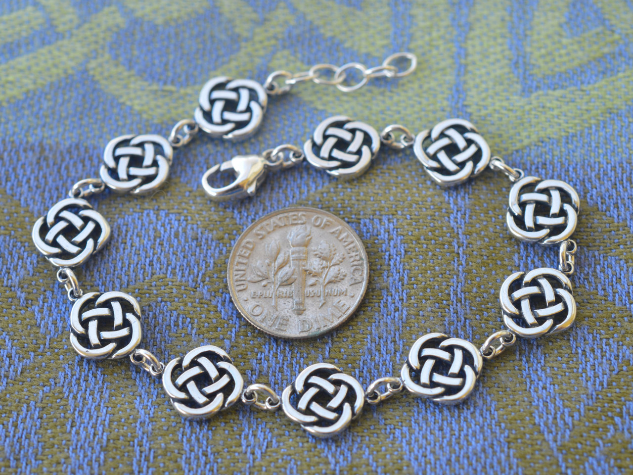Solid Sterling Silver Celtic Knot Bracelet | Peat Fire Jewelry
