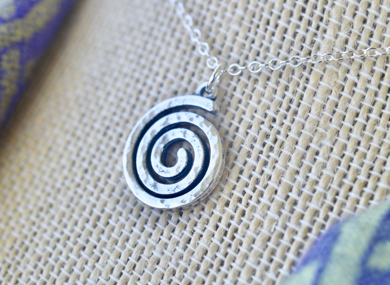 Celtic Spiral of Life Sterling Silver Necklace- Medium Size