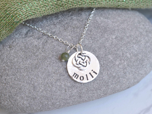 Celtic Knot Custom Name Pendant Necklace Celtic Knot Custom Name Pendant Necklace