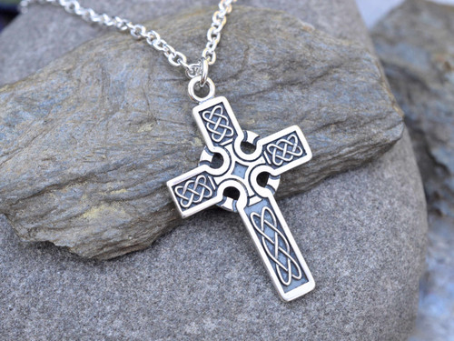 Clonmacnoise Sterling Silver Celtic Cross 