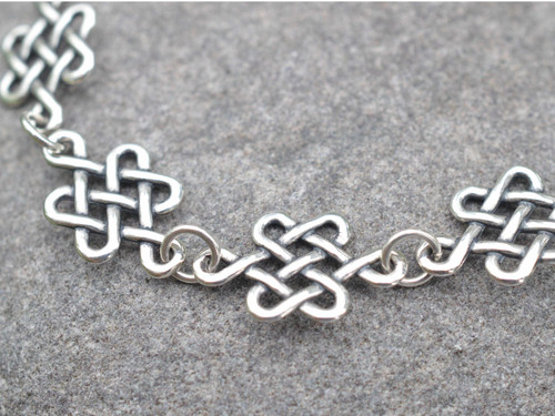 Eternity Knot Sterling Silver Bracelet 