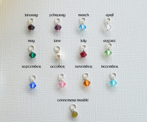 Add a European Birthstone Charm- January through December or Connemara Marble Bead from Ireland
