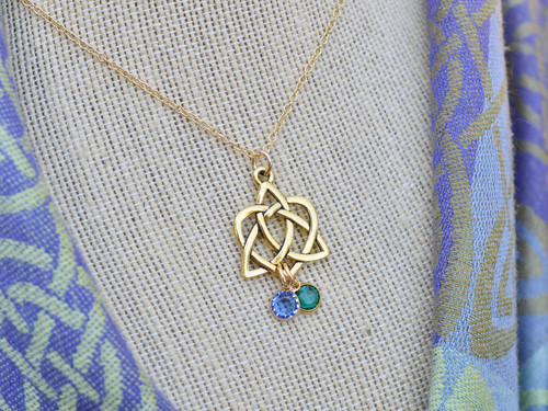 Eternal Heart European Crystal Birthstone Gold Necklace