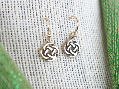 Ashford Yellow Bronze Open Celtic Knot Earrings