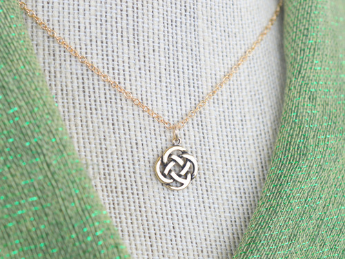 Ashford Yellow Bronze Open Celtic Knot Pendant Necklace