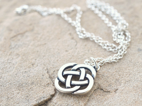 Sterling Silver Open Celtic Knot Pendant Necklace