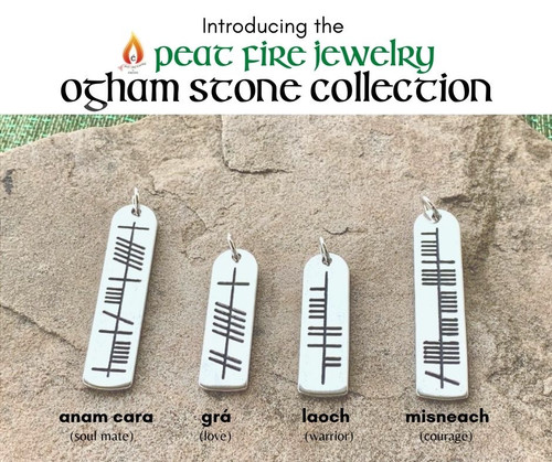 The Ogham 'Anam Cara' Soul Mate Stone Sterling Silver Necklace