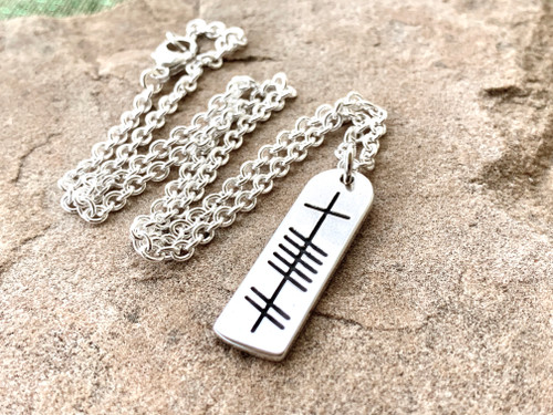 The Ogham 'Grá' Love Stone Sterling Silver Necklace