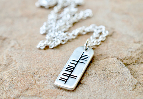 The Ogham 'Dochas' Hope Stone Sterling Silver Necklace