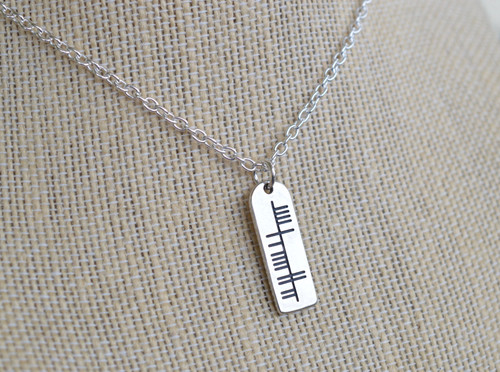 The Ogham 'Dochas' Hope Stone Sterling Silver Necklace