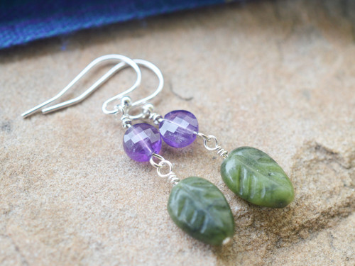 Fields of Heather Amethyst and Connemara Marble Earrings Fields of Heather Amethyst and Connemara Marble Earrings
