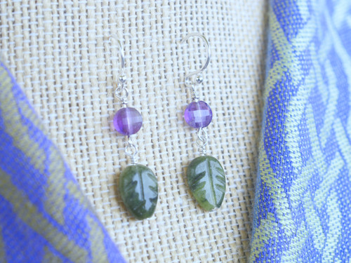 Fields of Heather Amethyst and Connemara Marble Earrings Fields of Heather Amethyst and Connemara Marble Earrings