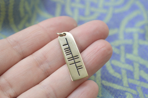 The Ogham 'Laoch' Warrior Stone Yellow Bronze Necklace