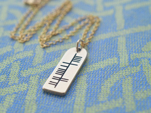 The Ogham 'Dochas' Hope Stone Yellow Bronze Necklace