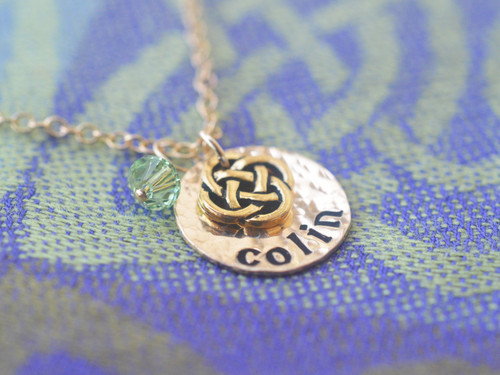 Celtic Knot Custom Name Pendant Gold Necklace