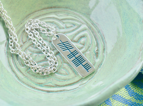 The Ogham 'Siúr' Sister Stone Sterling Silver Necklace