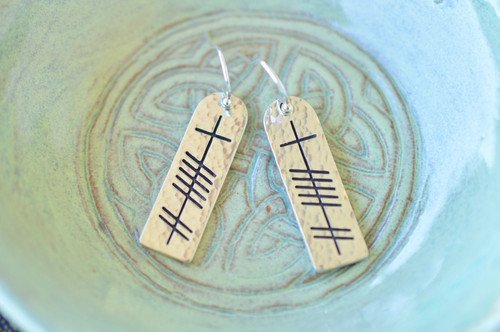 The Ogham 'Grá' Love Stone Sterling Silver Earrings