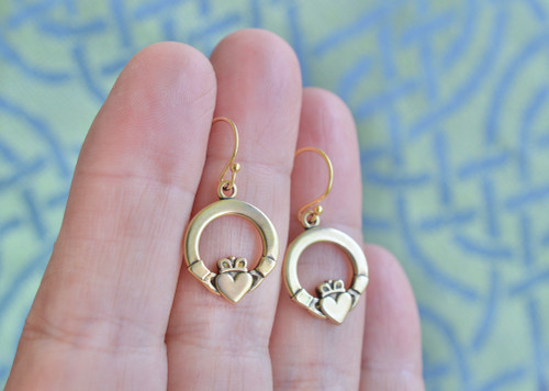 The Claddagh "Love, Loyalty, Friendship" Yellow Bronze and Gold Filled Earrings